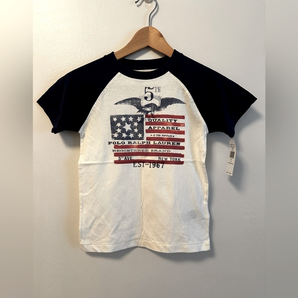 Polo by Ralph Lauren Kids' Navy and White Graphic Tee Toddler Size 5